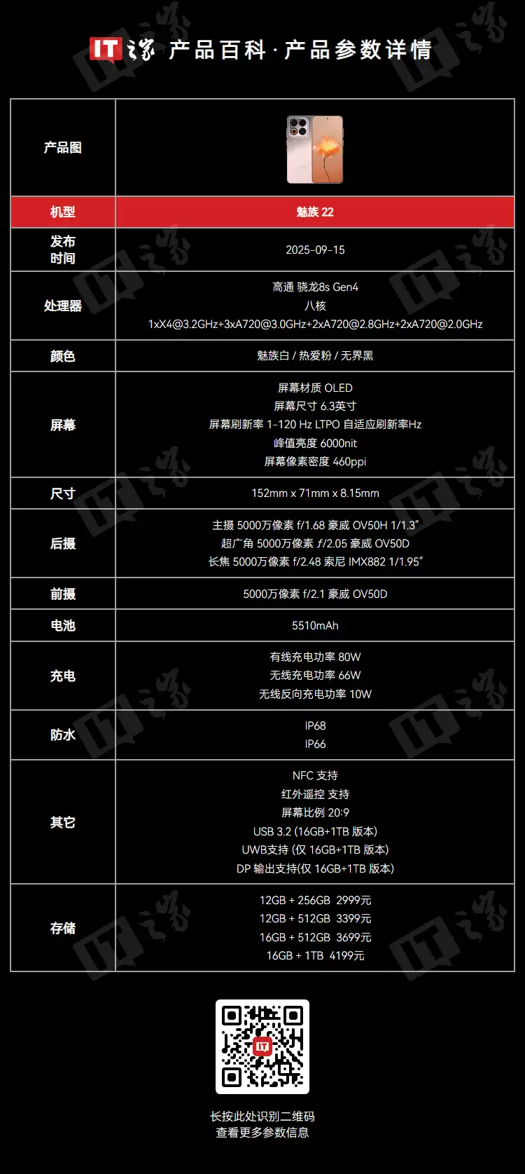魅族史上最高赞誉色彩“月白天青”回归：魅族 22 新配色 2999 元起