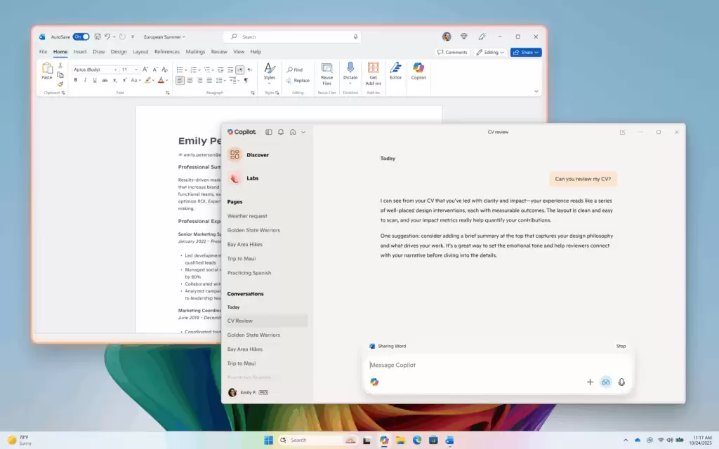 不再吵扰同事：微软 Win11 版 AI 视觉助手 Copilot Vision 首次支持文本输入