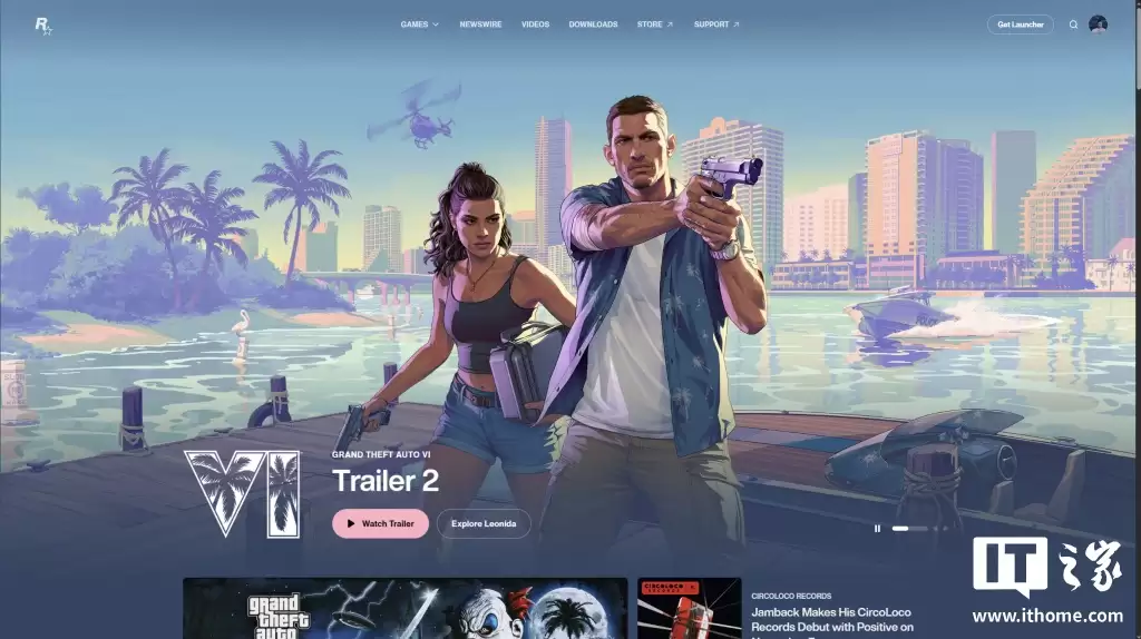 《GTA6》第三支预告片即将发布？R星官网首页焕然一新