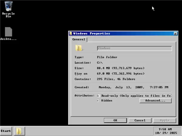 体积缩小99.5% Win7系统极限压缩至69MB：就剩个壳了