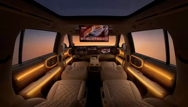 今晚预售!上汽智己旗舰LS9内饰官图发布:依旧新势力三件套