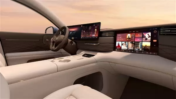 今晚预售!上汽智己旗舰LS9内饰官图发布:依旧新势力三件套