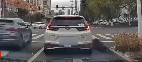 老人追上前方等红绿灯车辆并故意倒地 后车完整记录碰瓷过程:最终竟未追责