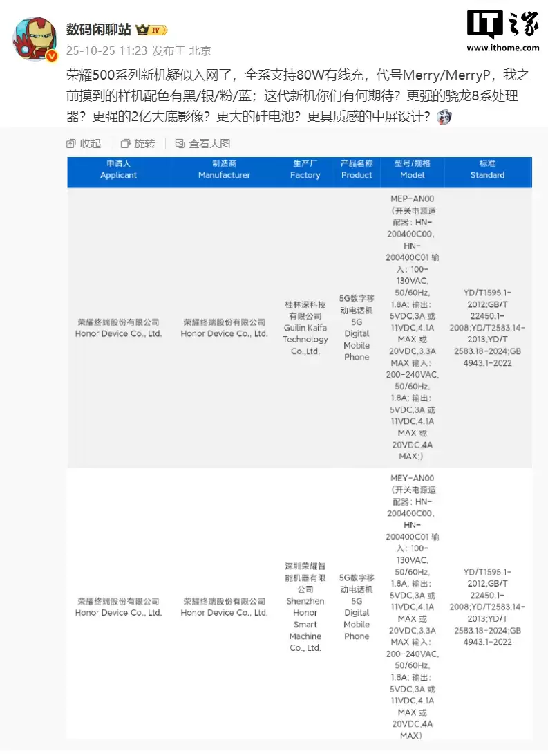 荣耀500系列新机线稿曝光：全新横向跑道DECO，大R角直屏，设计果果的