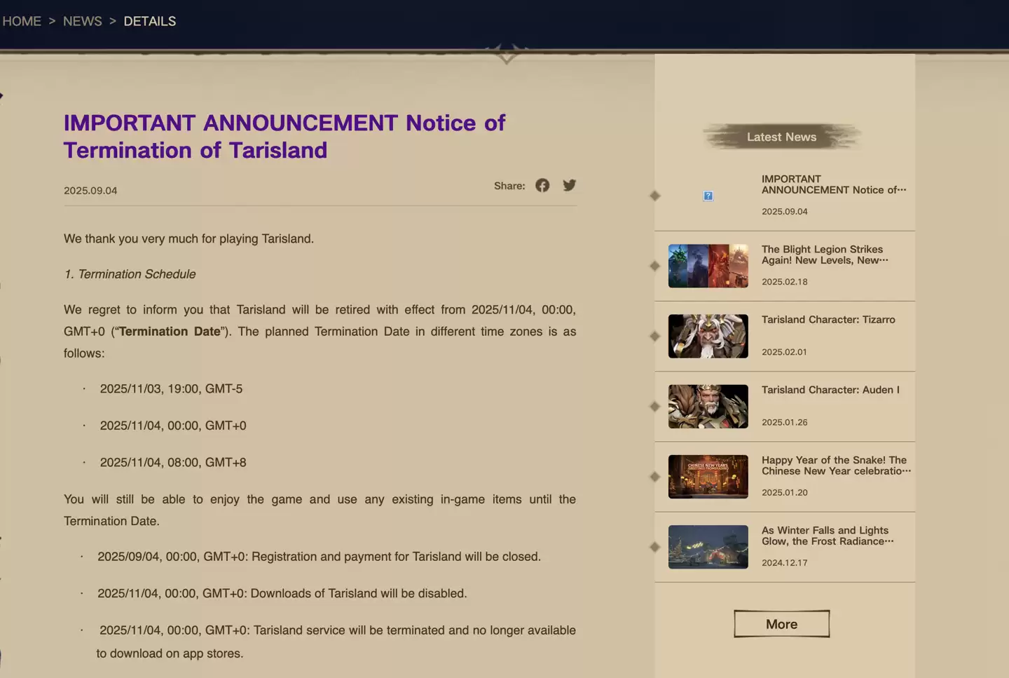 上线1年半:腾讯游戏《塔瑞斯世界》国际服今日停服