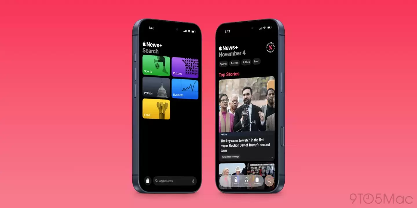 苹果升级 iOS 26.2 版 Apple News 应用：新增美食、体育等四大快捷入口