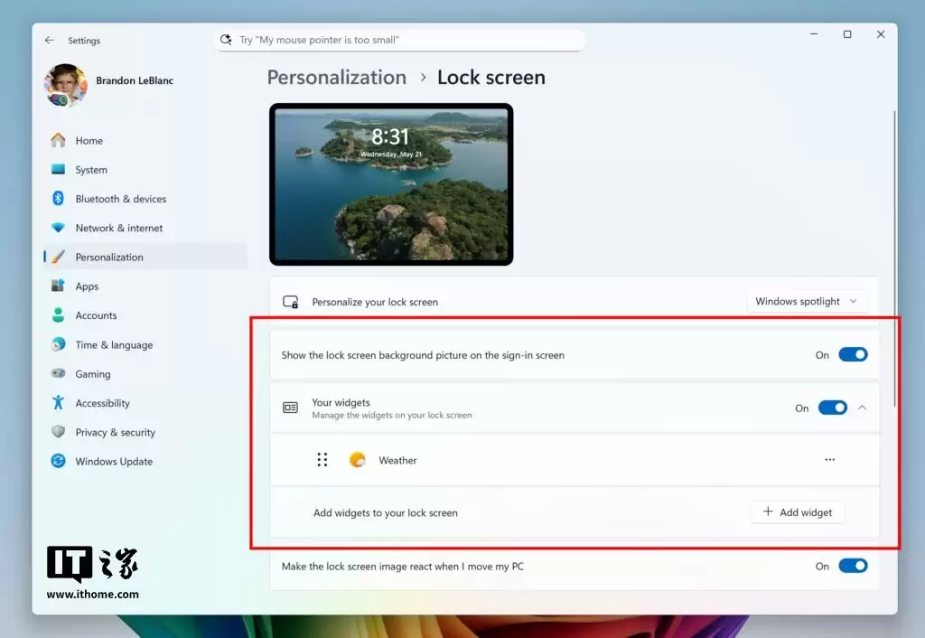 微软发布 Win11 Canary 27982 预览版：升级锁屏、增强小组件面板、提升文件分享效率