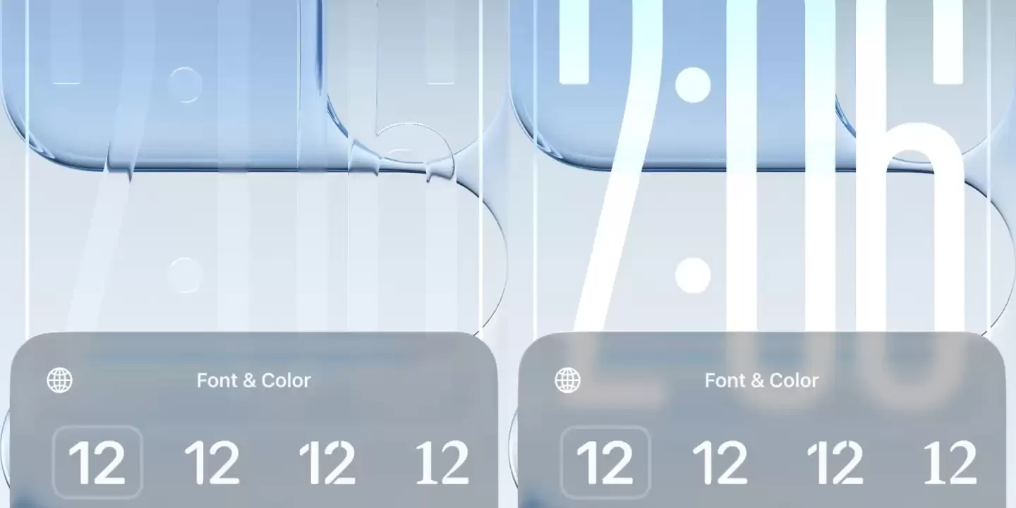 苹果 iOS 26.2 史诗级增强液态玻璃,滑块无级调整 iPhone 17 等锁屏时钟透明度