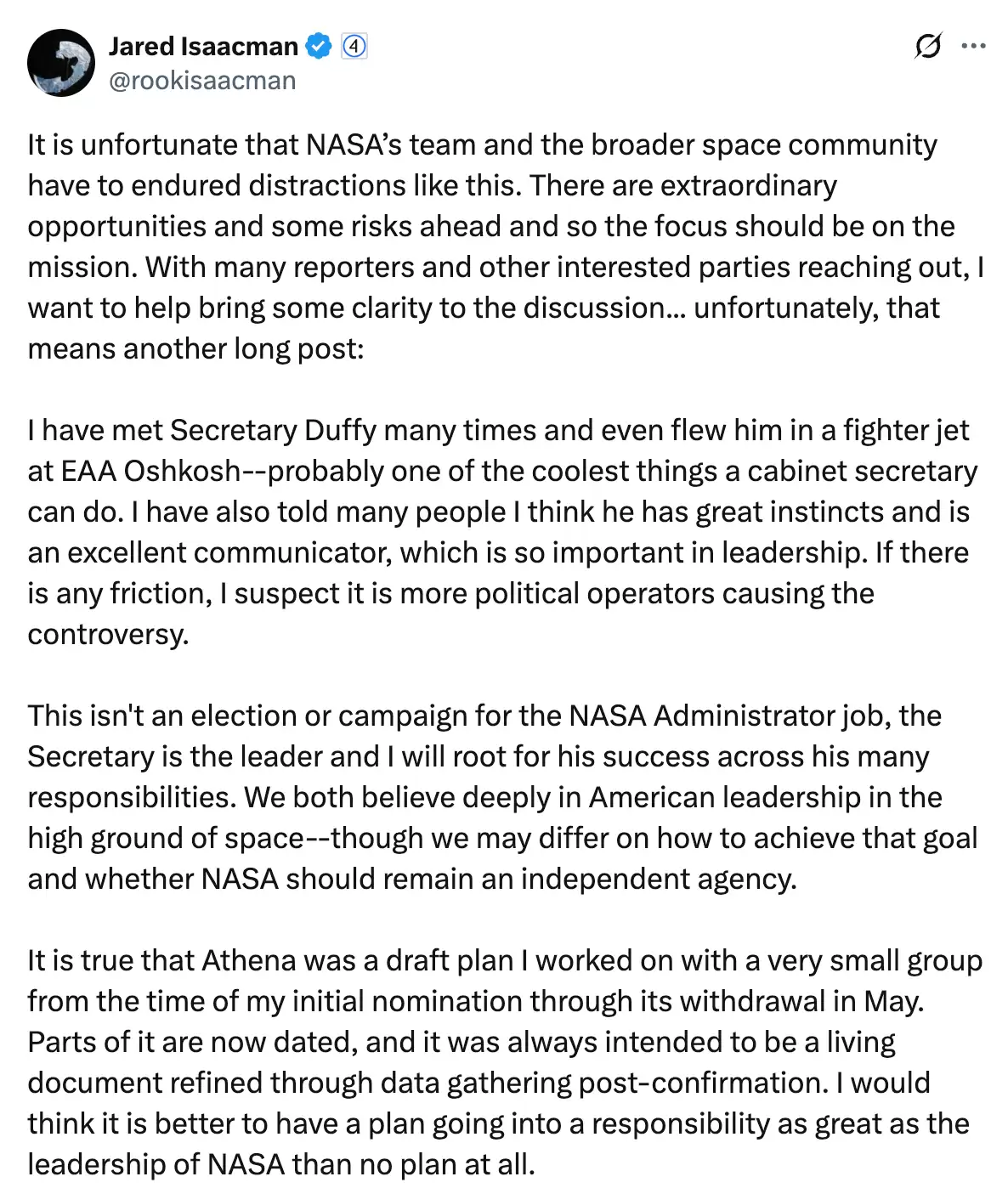 马斯克盟友、NASA新局长火星任务曝光:最快明年 SpaceX或执行