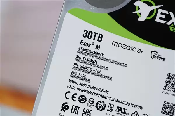 每碟片3TB！希捷银河Exos M 30TB硬盘图赏