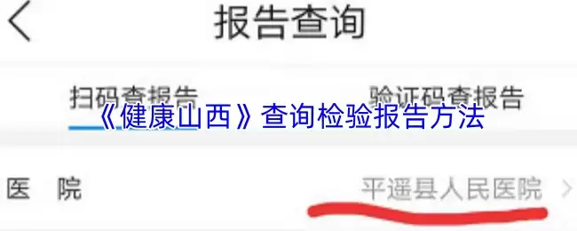 《健康山西》查询检验报告方法