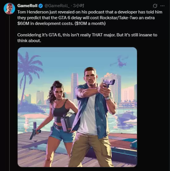 舅舅党称《GTA6》早已做完 力求打磨完美 不会再延期