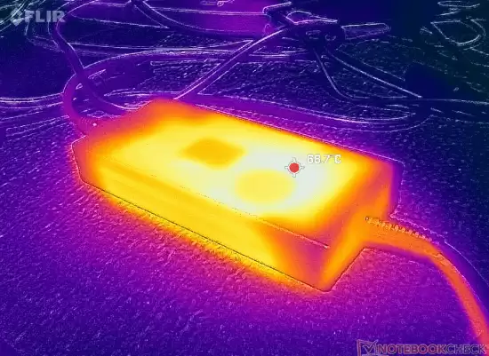 某款18英寸游戏本电源适配器升温异常达70°C