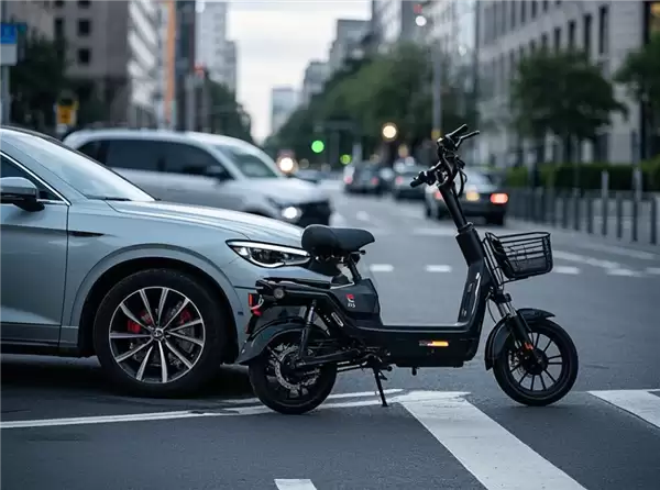 骑车闯红灯被撞负全责 女子：是轿车撞得我 我还要给他赔钱吗