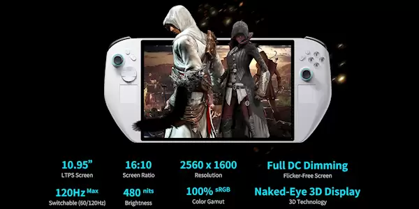 终于看到第二款Lunar Lake掌机!不知名小牌子 11英寸巨型裸眼3D屏幕