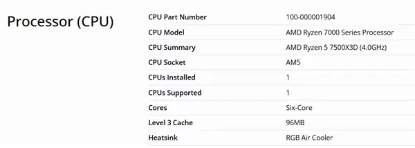 锐龙5 7500X3D未发先售，现身999美元整机