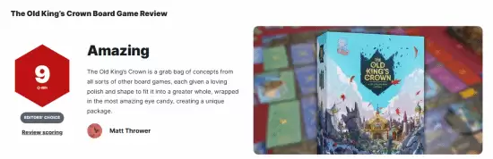 IGN评The Old King’s Crown获9分：机制精巧融合的桌游杰作