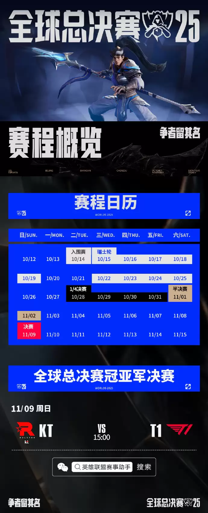 《英雄联盟》S15 全球总决赛冠亚军决赛 KT 对阵 T1 今日 15 点开战，Faker 冲击第 6 冠