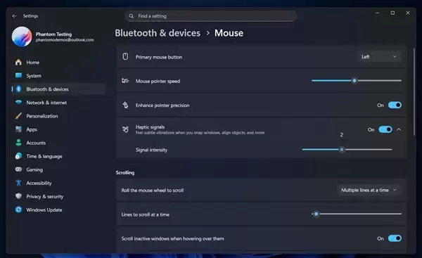 Windows 11各种操作将提供触觉反馈！还能自定义强度