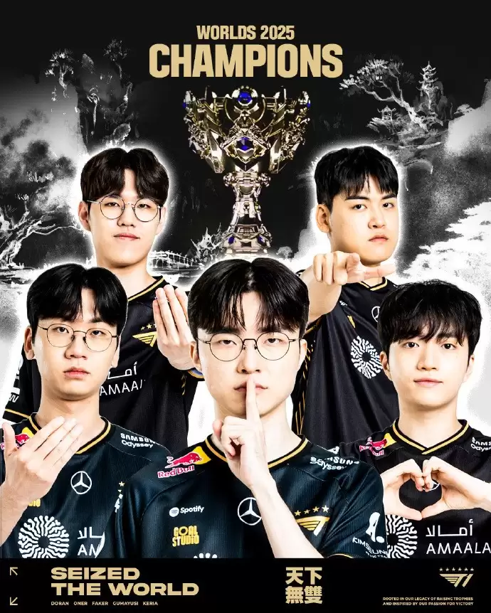 传奇加冕!T1力克KT斩获S15冠军,成就史无前例全球总决赛六冠王伟业 传奇加冕!T1力克KT斩获S15冠军,成就史无前例全球总决赛六冠王伟业