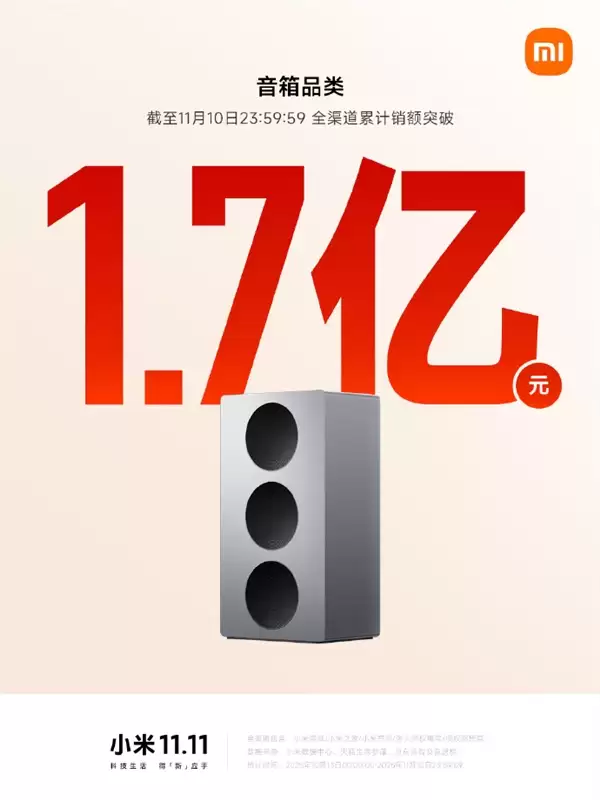 2025双11即将收官!小米路由器、音箱、充电宝等销售额破亿