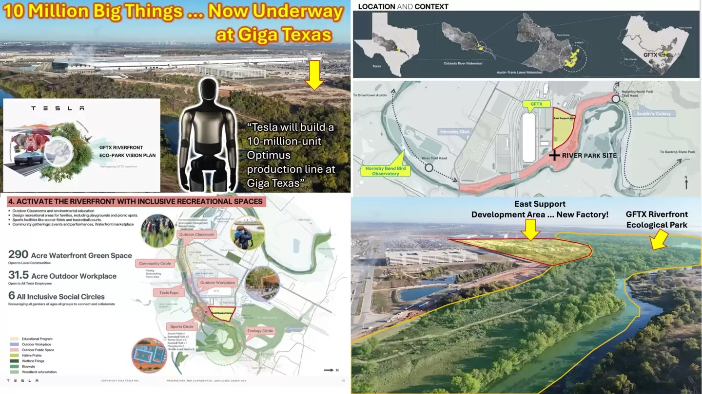 特斯拉准备扩建得州超级工厂，拟年产1000万台Optimus人形机器人