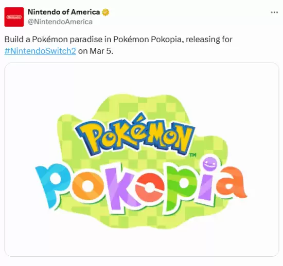 任天堂官宣宝可梦Pokopia将推Switch2钥匙卡实体版