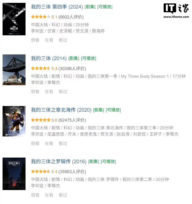 《我的三体》系列动画制作组解散：第四季口碑下滑，将没有第五季