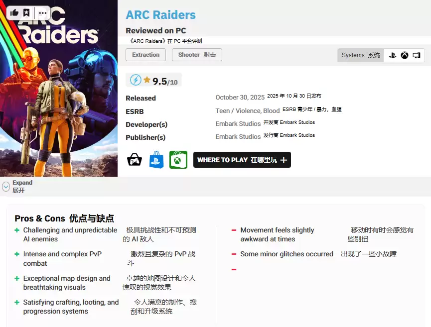 ARC Raiders全球火爆：400万玩家涌入，媒体盛赞创新射击体验