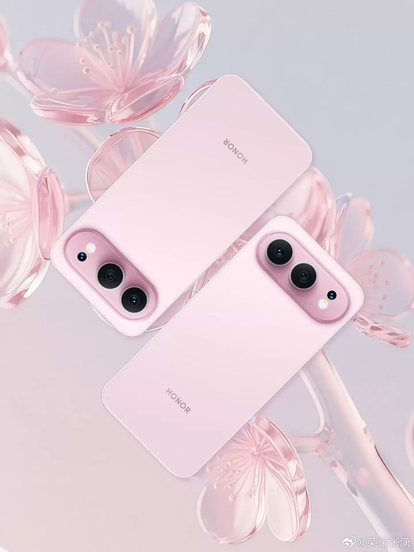 荣耀500系列手机四色官图发布：海蓝宝、星光粉、月光银、曜石黑