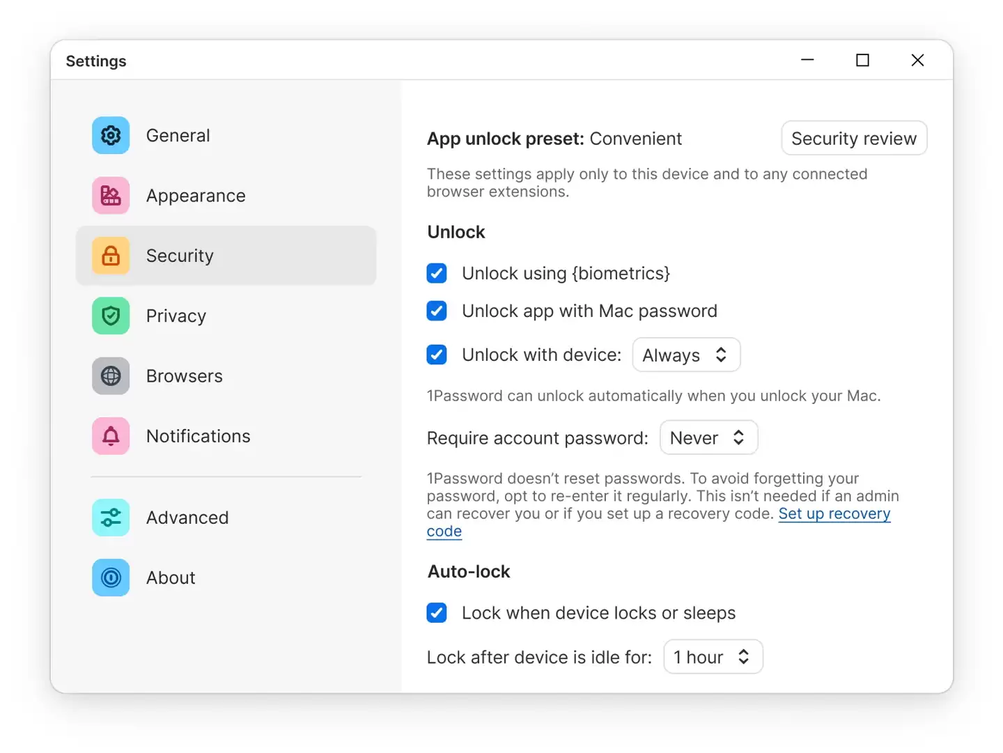 1Password 现支持随 Mac 自动解锁,无需再输主密码