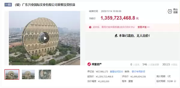 13.6亿“最丑建筑”铜钱大厦无人竞拍:已是第三次流拍