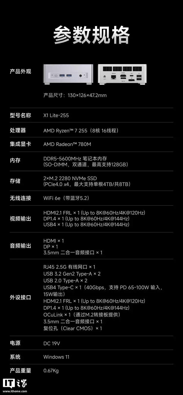 铭凡 X1 Lite-255 迷你主机发布：AMD Ryzen 7 255 处理器、0.84L 体积，1999 元起