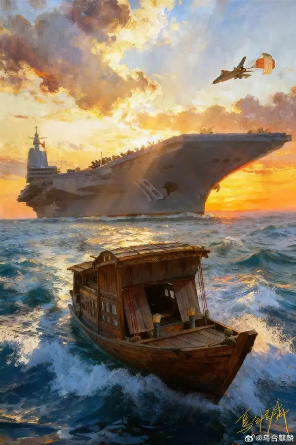 乌合麒麟新作：福建舰、南湖红船同框+ 拭目81192返航