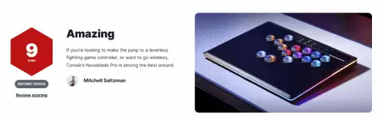 美商海盗船Novablade Pro获9分好评，重塑高端无摇杆控制器标杆