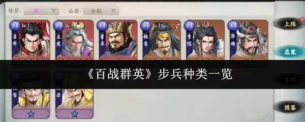 《百战群英》步兵种类一览