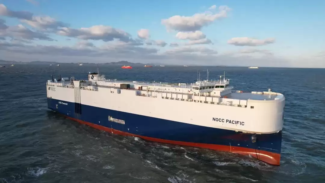 太平洋号下水 我国首艘新能源汽车专用运输船建成