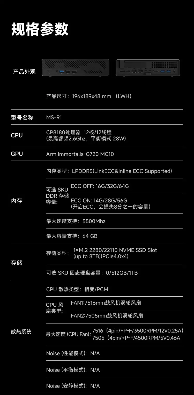 全球首款 UEFI ARM 迷你工作站：铭凡 MS-R1 国行定价 3299 元，双万兆网口 + 全长 PCIe×16 拓展插槽