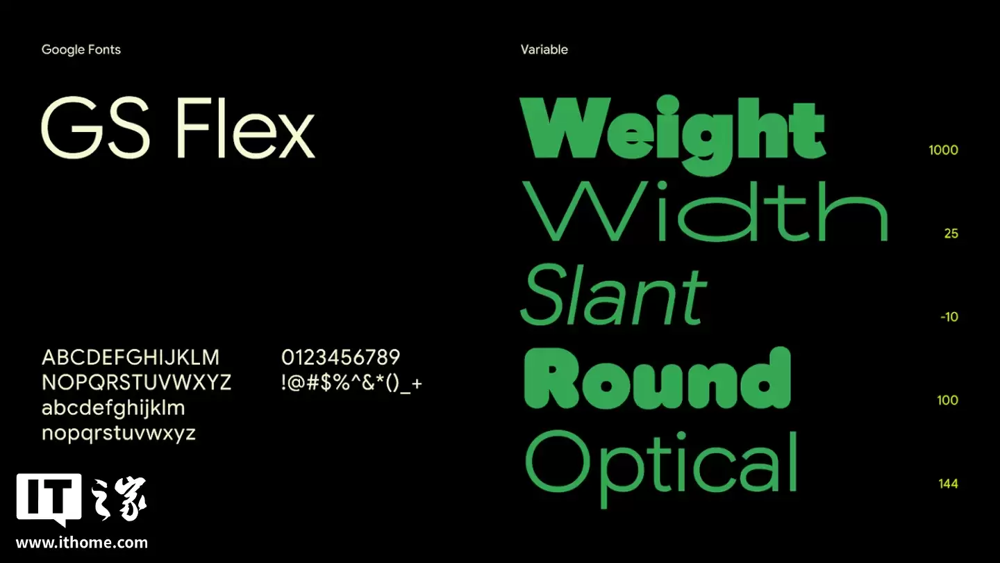 谷歌开源 Google Sans Flex 字体，可用于商业用途