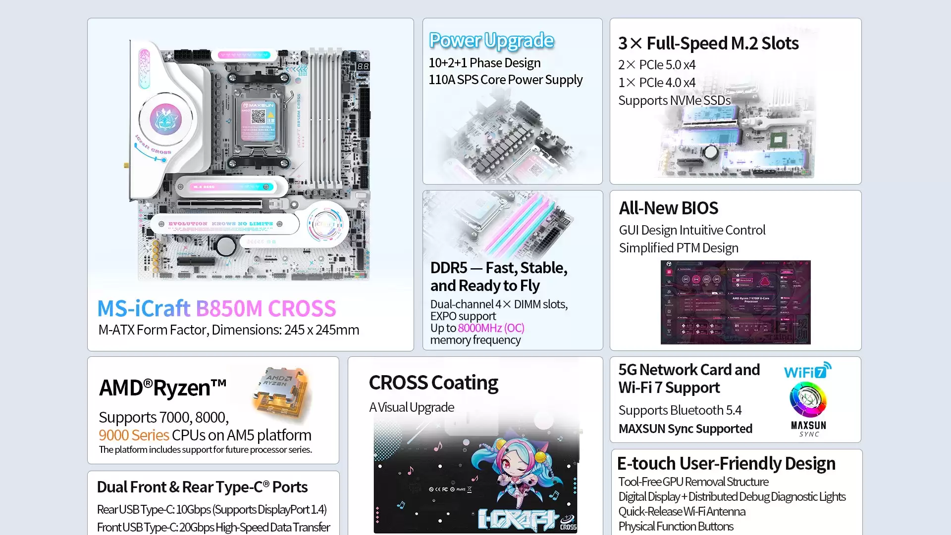 铭瑄 AMD B850 / X870 主板新品确认对未来处理器支持