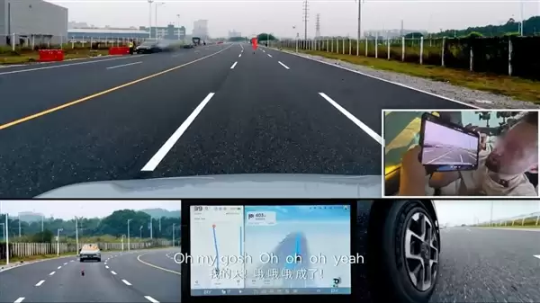 整个前风挡被遮住!小鹏G7蒙眼狂飙 老外坐副驾快吓哭了