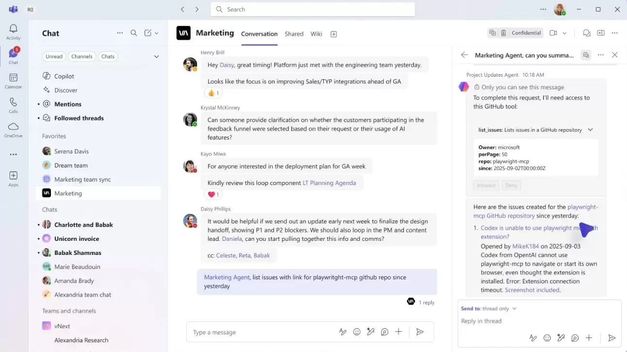 微软 Teams 首次打通第三方应用,通过 MCP 协议交换数据和指令