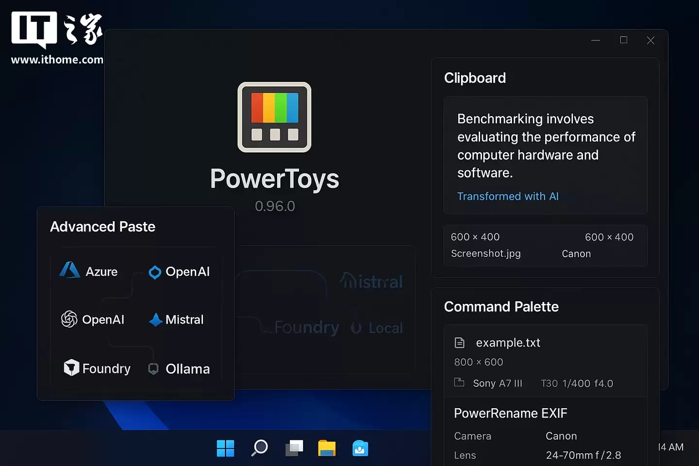 微软 Win11 效率神器 PowerToys 更新 0.96 版本，高级粘贴支持接入自定义 AI 大模型