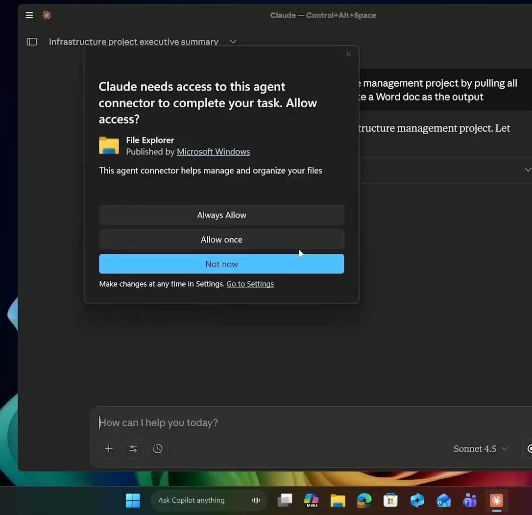 微软 Win11 将支持 Claude 等 AI 应用读取你的本地文件，一键生成 PPT 和网站等