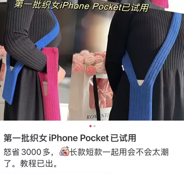 怒省3000多元！大量网友用钩针复刻iPhone Pocket