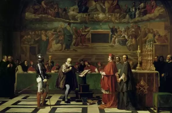 伽利略因坚持哥白尼的学说遭到教会的审判