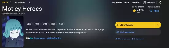 一拳超人第三季评分崩盘：制作困境与粉丝信任危机