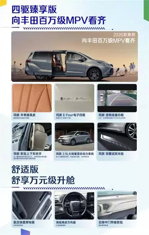 广汽丰田发布2026款赛那 增四驱臻享版售33.98万起