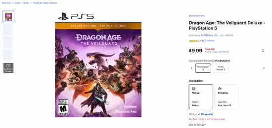 龙腾世纪4PS5实体豪华版现价仅9.99美元，数字版同步大促引玩家热议