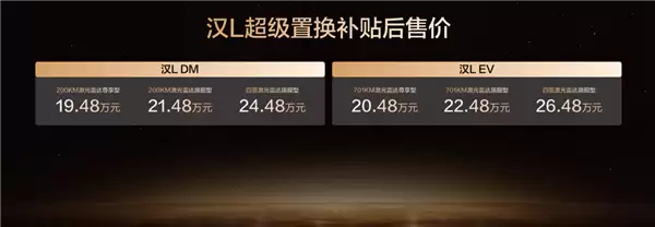 19.48万起!比亚迪汉L新配色上市:智能OTA全新升级